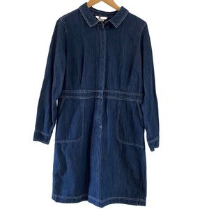 Boden Denim Dress Button Front Blue Size 12